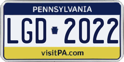 PA license plate LGD2022