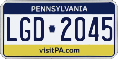 PA license plate LGD2045