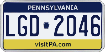 PA license plate LGD2046