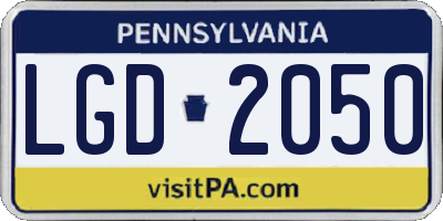 PA license plate LGD2050