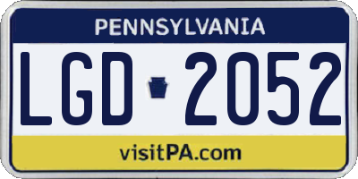 PA license plate LGD2052