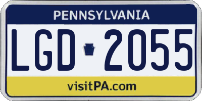 PA license plate LGD2055