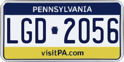 PA license plate LGD2056