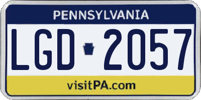 PA license plate LGD2057