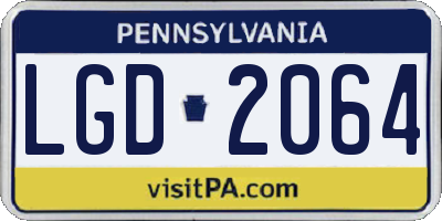 PA license plate LGD2064