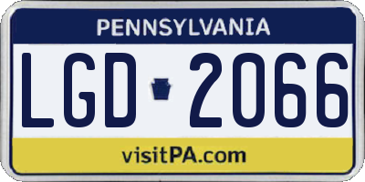 PA license plate LGD2066
