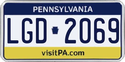 PA license plate LGD2069