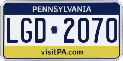 PA license plate LGD2070