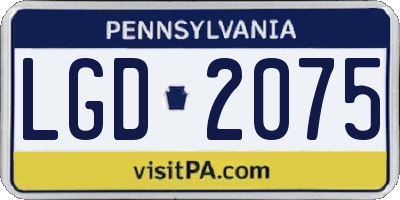 PA license plate LGD2075