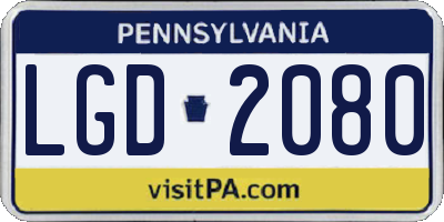 PA license plate LGD2080