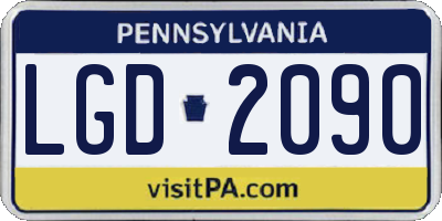 PA license plate LGD2090