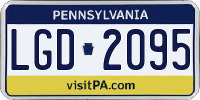 PA license plate LGD2095