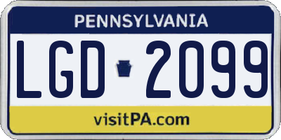 PA license plate LGD2099