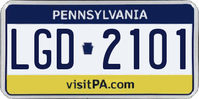 PA license plate LGD2101
