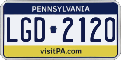 PA license plate LGD2120