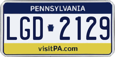 PA license plate LGD2129