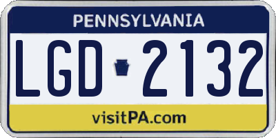 PA license plate LGD2132