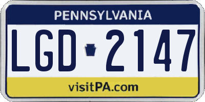 PA license plate LGD2147