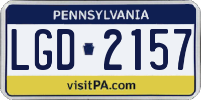 PA license plate LGD2157