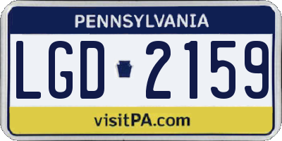 PA license plate LGD2159
