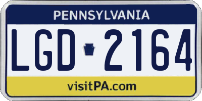 PA license plate LGD2164