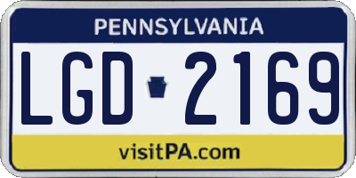 PA license plate LGD2169