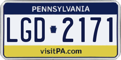 PA license plate LGD2171