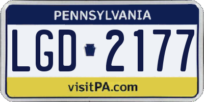 PA license plate LGD2177