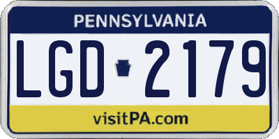 PA license plate LGD2179