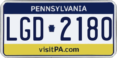 PA license plate LGD2180