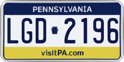PA license plate LGD2196