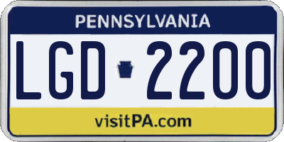 PA license plate LGD2200