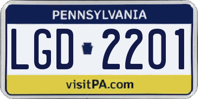 PA license plate LGD2201