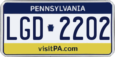 PA license plate LGD2202