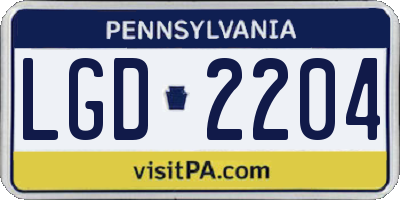 PA license plate LGD2204