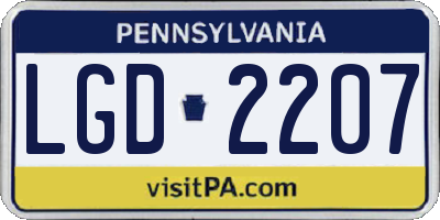 PA license plate LGD2207