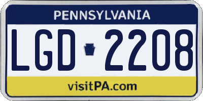 PA license plate LGD2208
