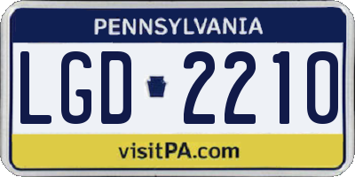 PA license plate LGD2210
