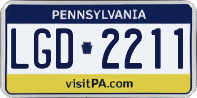 PA license plate LGD2211