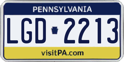 PA license plate LGD2213