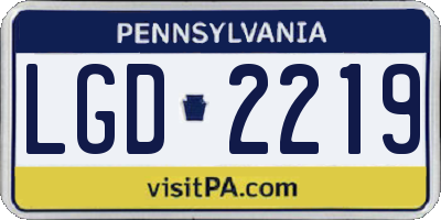 PA license plate LGD2219