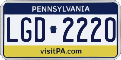 PA license plate LGD2220
