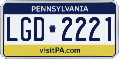 PA license plate LGD2221