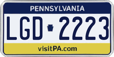 PA license plate LGD2223