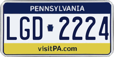 PA license plate LGD2224