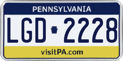 PA license plate LGD2228