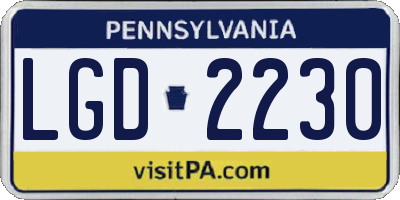 PA license plate LGD2230