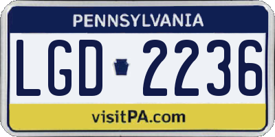 PA license plate LGD2236