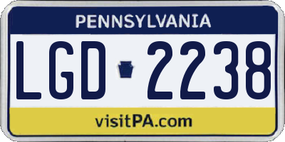 PA license plate LGD2238