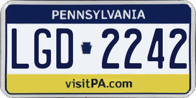 PA license plate LGD2242